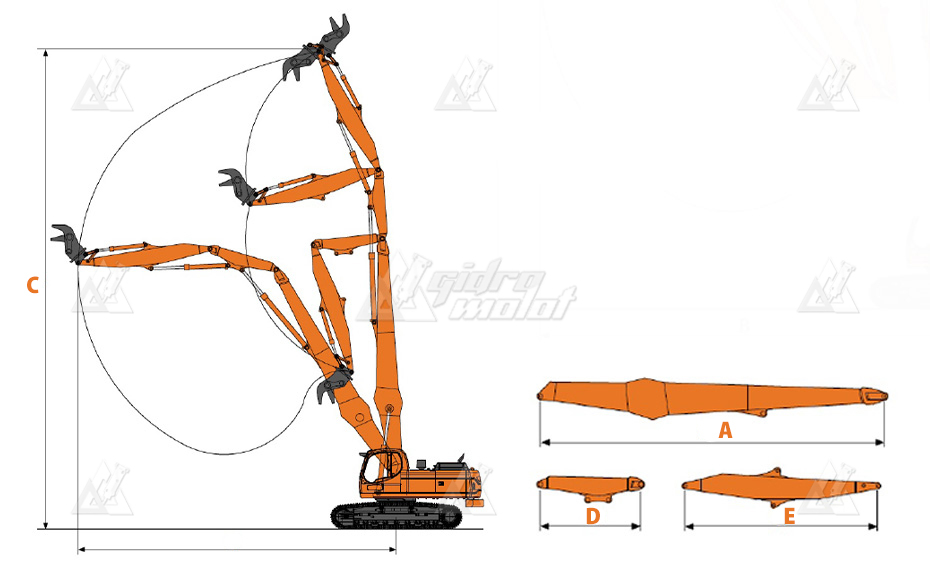 Удлиненное рабочее оборудование High Reach Demolition HRD 26-20 картинка 603337